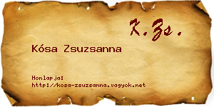 Kósa Zsuzsanna névjegykártya